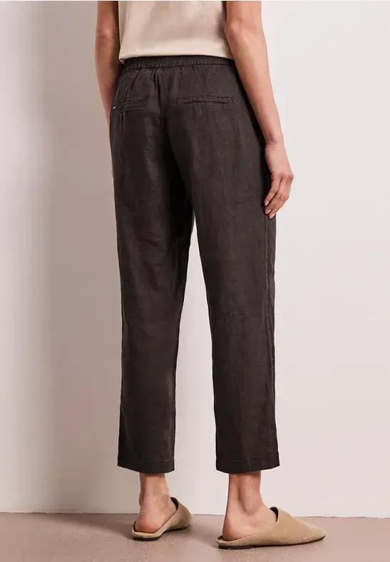 Miniatura: Pantalones de lino de pierna ajustada con hebilla Street One