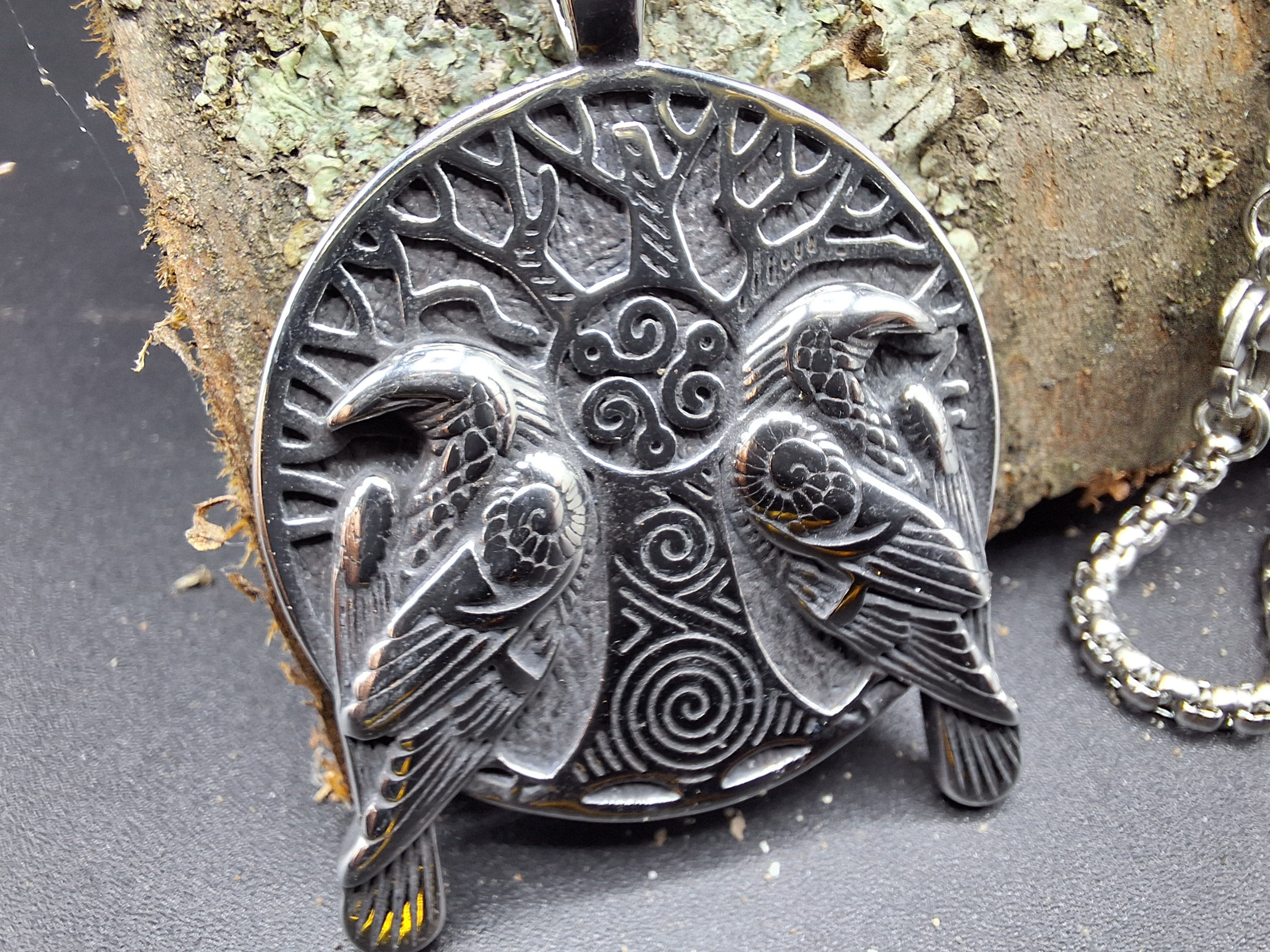 BRVTAL RAVENCHAIN – Edelstahlkette mit Hugin & Munin