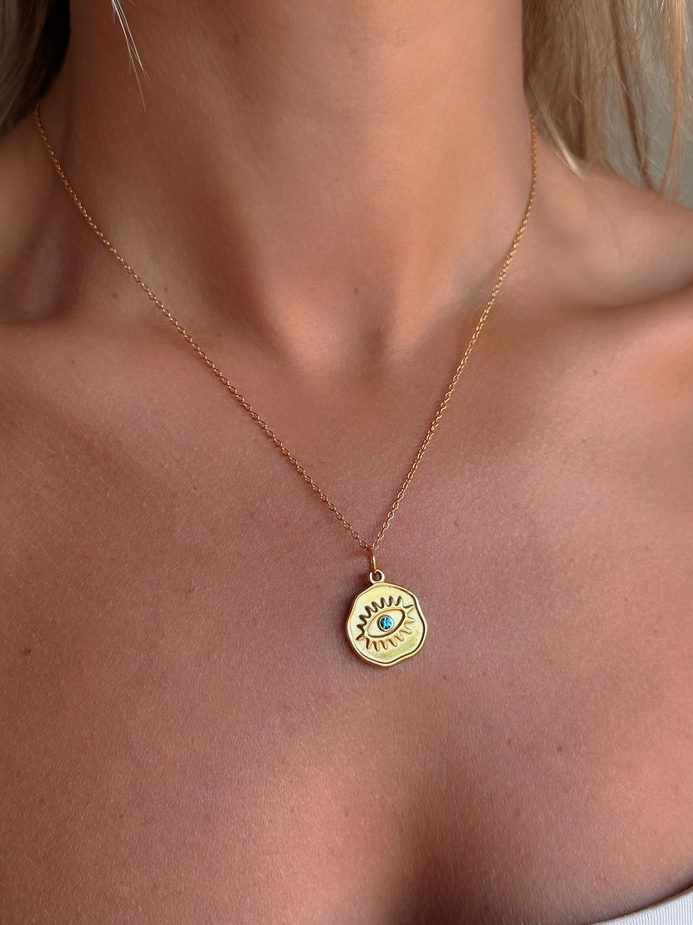 Miniatura: Colar Medalha Olho Grego