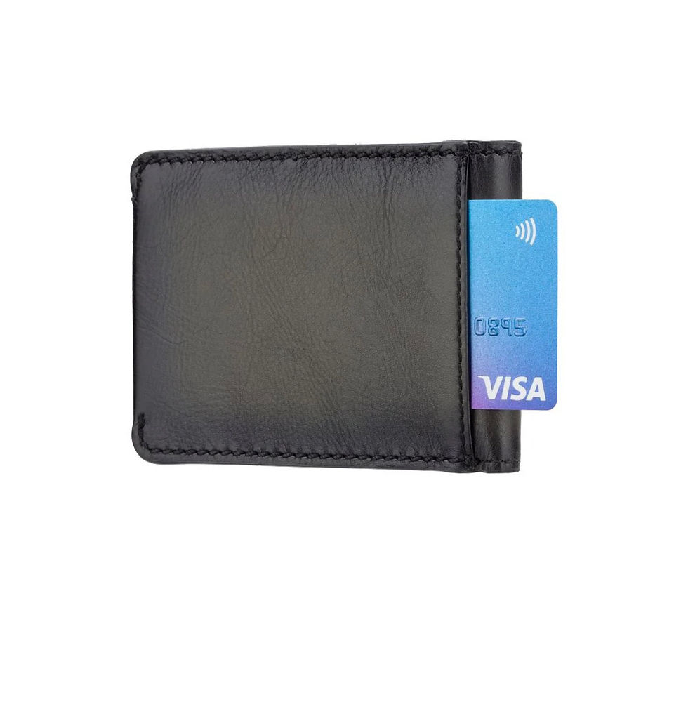 תמונה ממוזערת: ארנק עור דגם וספה אפור מעושן דק למזומן וכרטיסים VISCONTI