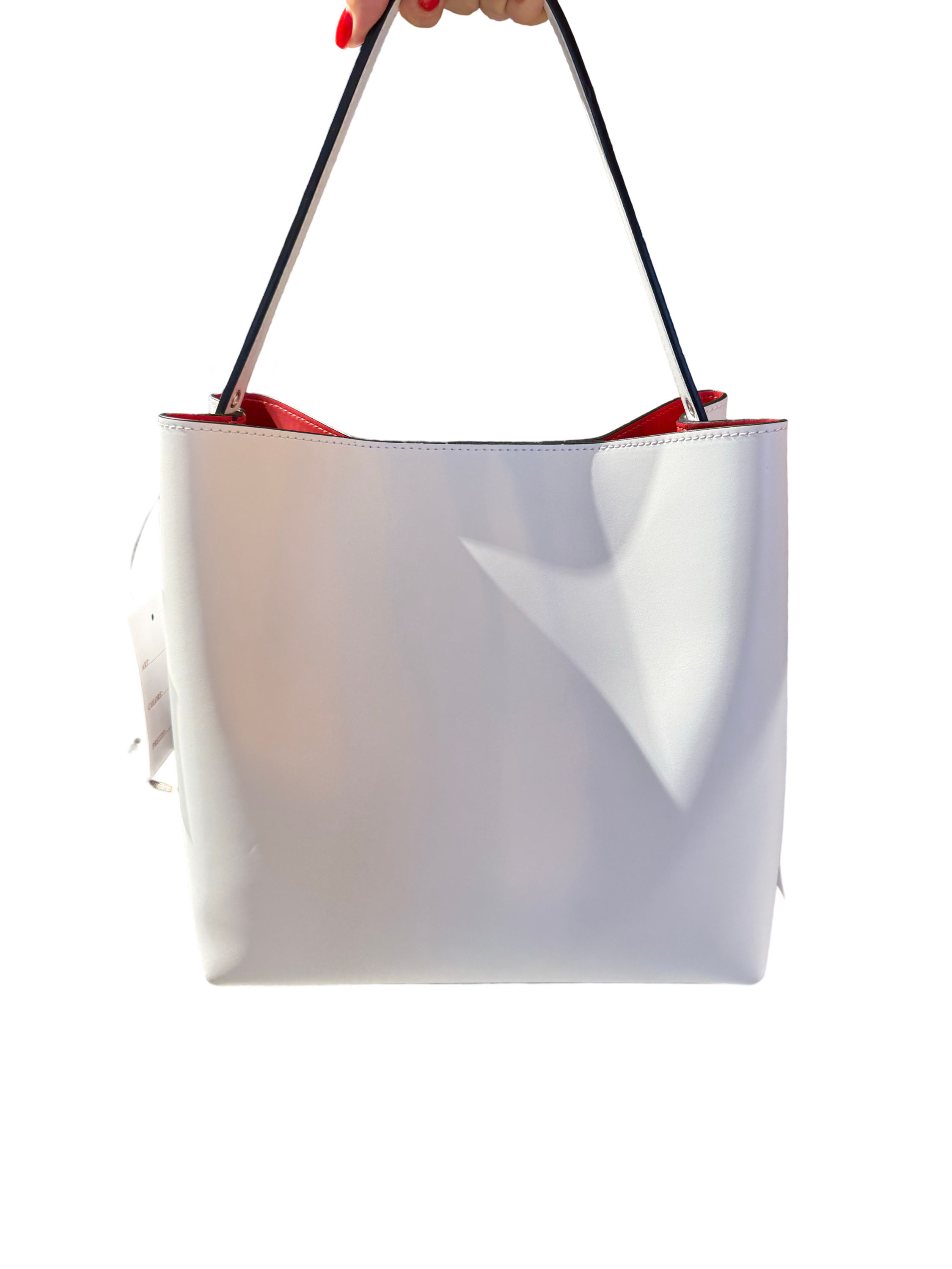 תיק עור מרובע דגם ריילי לבן