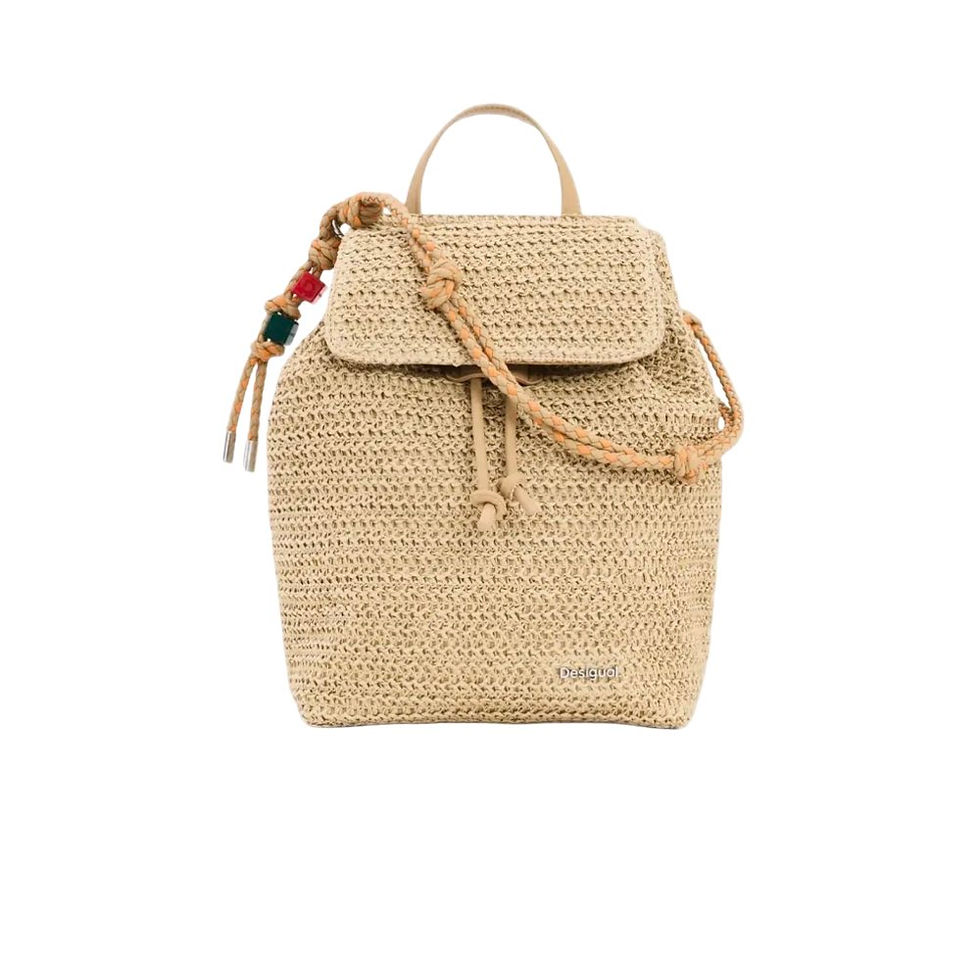 תמונה ממוזערת: תיק גב RAFFIA LUENA בז’ DESIGUAL
