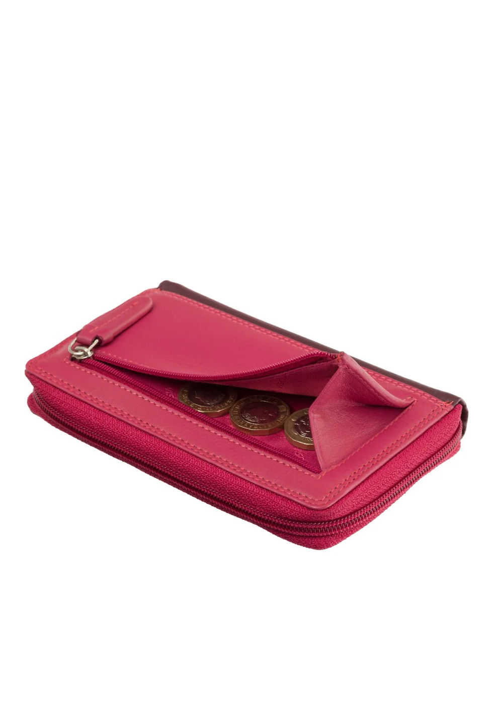 תמונה ממוזערת: ארנק עור דגם ארני ארובה ארנק מזומן ומטבעות וכרטיסים  עם רוכסן VISCONTI