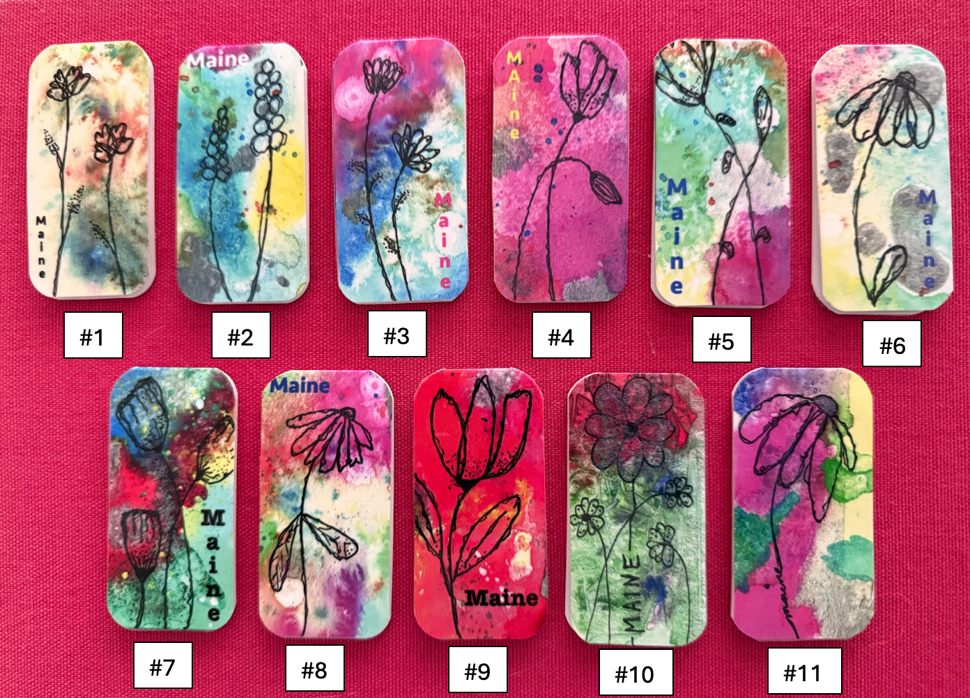Magnetic Bookmarks - Maine Flowers