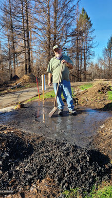 cleanup of burned pumphouse