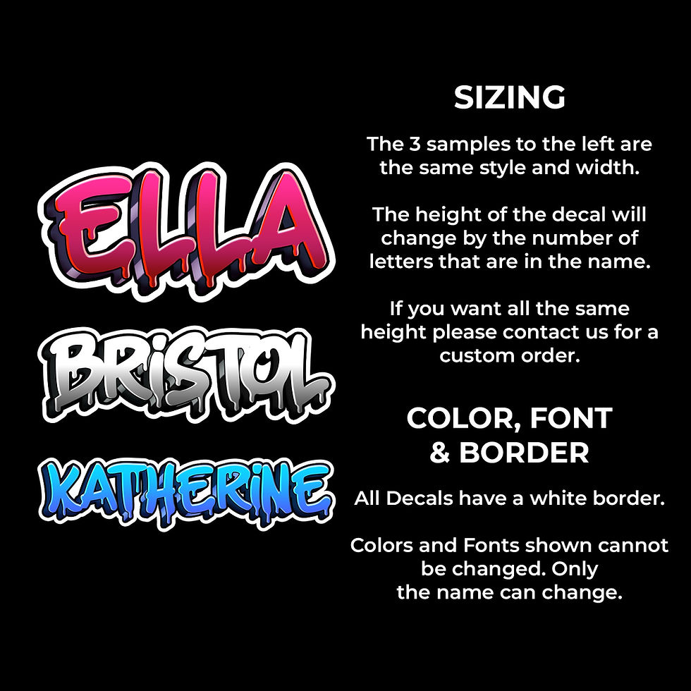 Thumbnail: Graffiti Full Color Name Decals - Urban Heroes