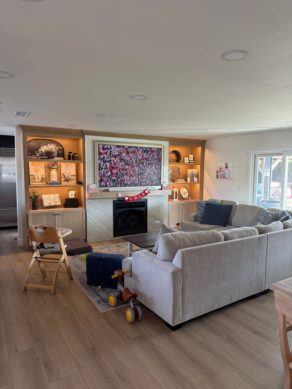 Living room ceiling lighting and design.
