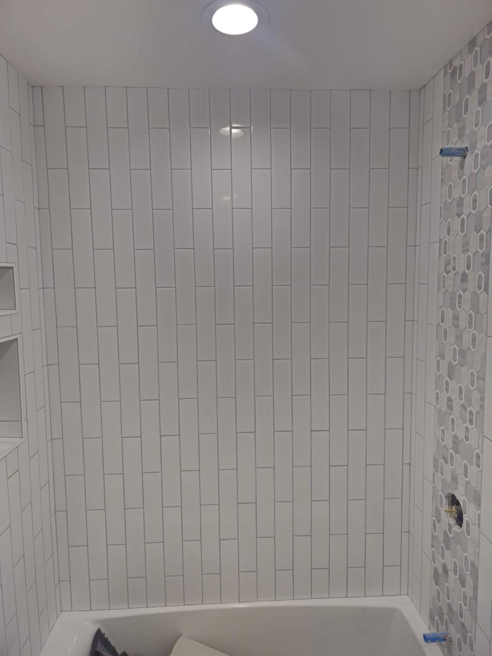 Modern bathroom tub area renovation in Anaheim.