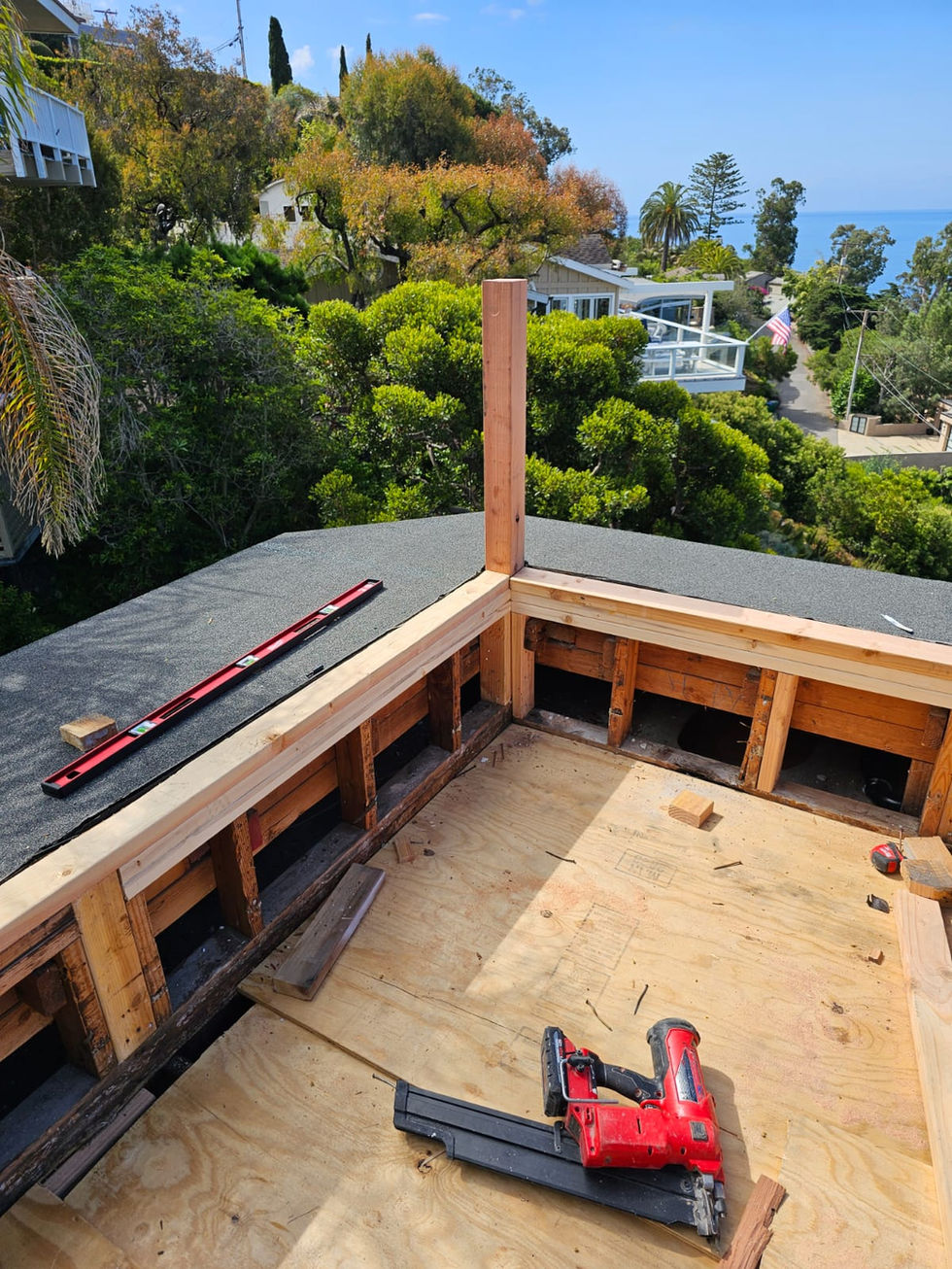 Balcony railing installation work by Modern Renovations.