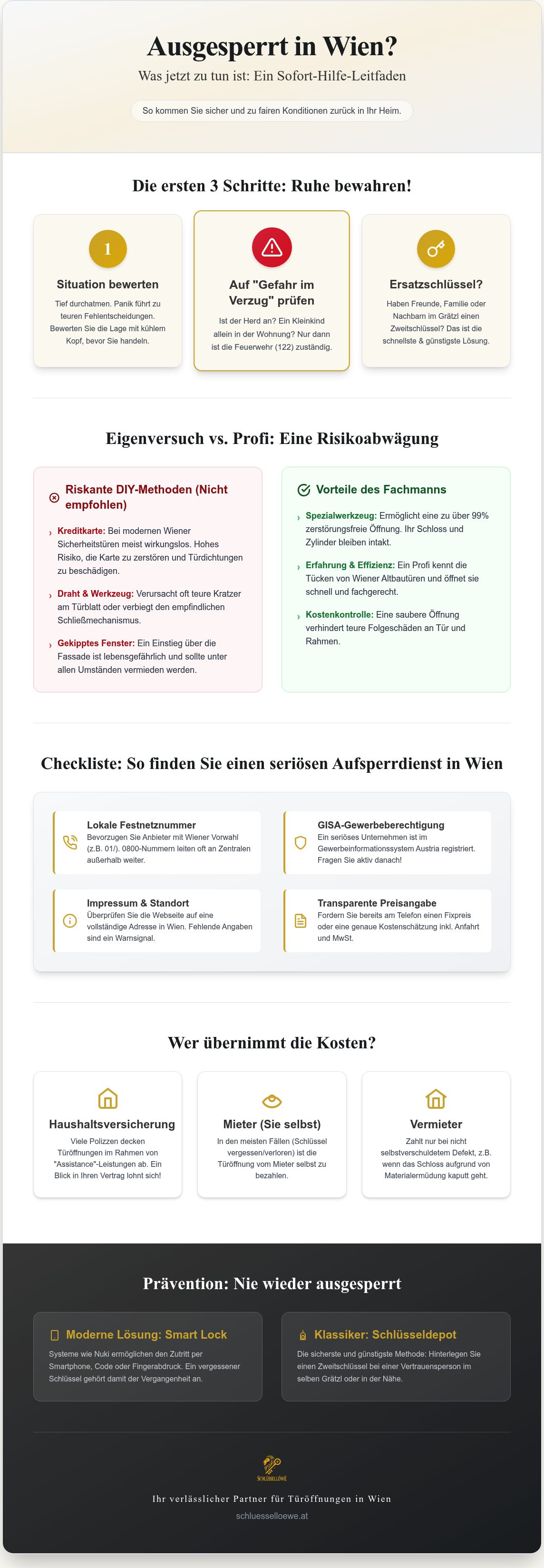 Ausgesperrt was tun Wien