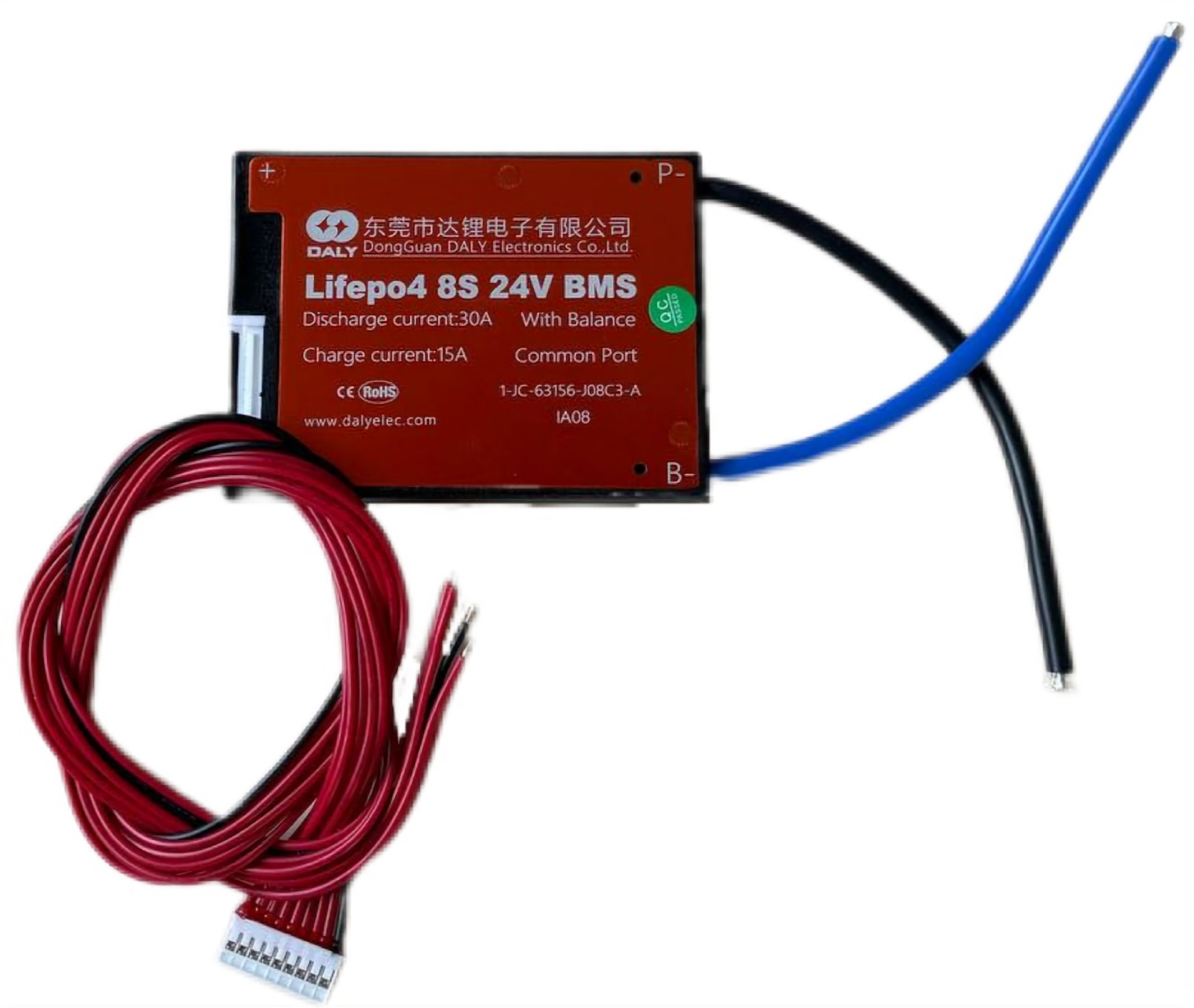 BMS контролер батареї 8S 24V 30A DALy LiFePo4 з симетричним балансуванням