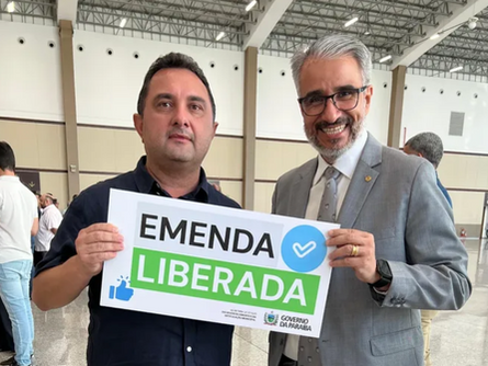 Prefeito Wilson Evangelista participa da solenidade de autorização de emendas parlamentares. Juarez Távora através do Deputado Estadual Tanilson Soares receberá o valor de 400 mil reais.