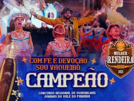 Junina Mulher Rendeira da cidade de Juarez Távora conquista o título de campeã do VIII Concurso Regional das Quadrilhas Juninas do Vale do Paraíba.
