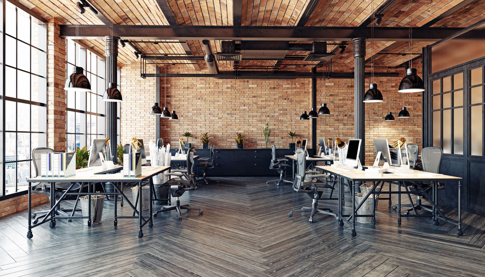 Modern Open Layout Office Space