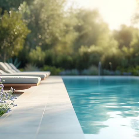 Custom Pool with Tanning Chairs