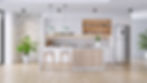 Small Kitchen with White Cabinets and an Open Concept