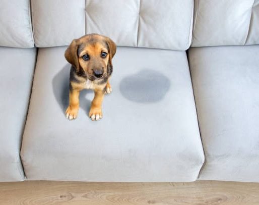Time to train dog to not pee on furniture and carpet