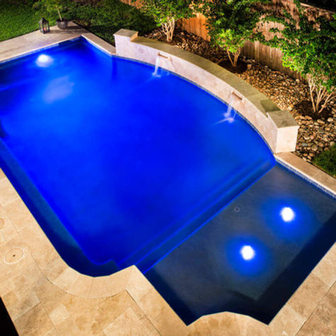 In-Ground Pool with Fountains and LED Lighting