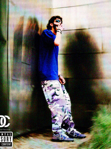 Whaddya want- single by Jupiter Runway. Cover taken by Jmar Panther. located at the Lou Ruvo center for brain health. purple camo cargo pants, purple lobster sb's, purple pro club shirt.