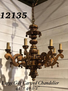 Large Gilt Carved Chandelier