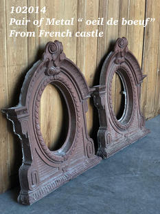 Pair of metal "oeil de bouef"