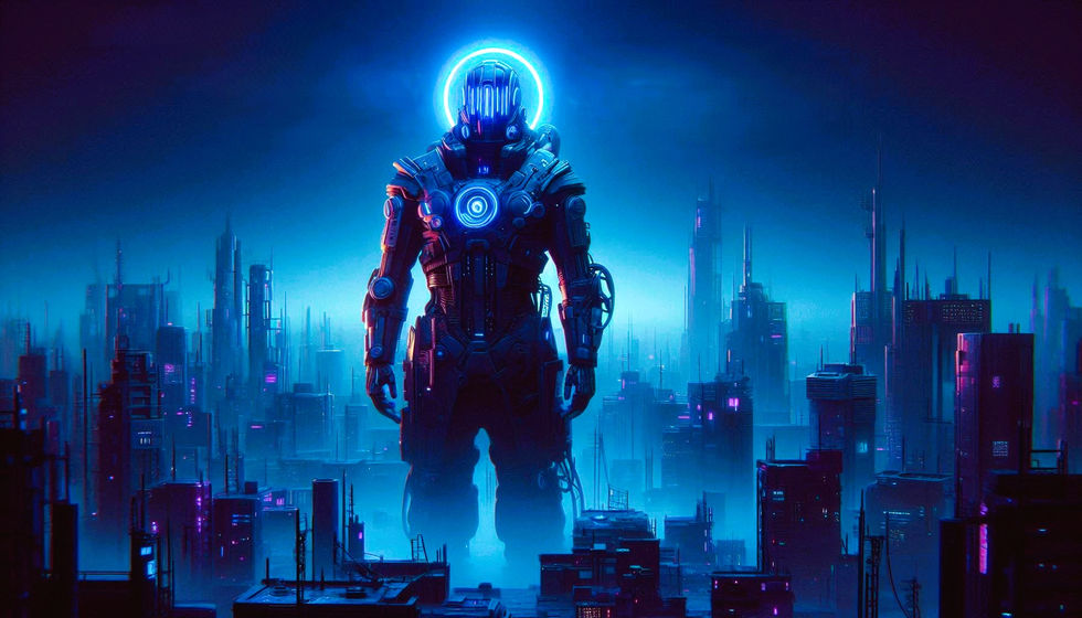 Cyber Saint
- AI image
- Based on my dream
Not exactly who you expect to see in the night City skyline...