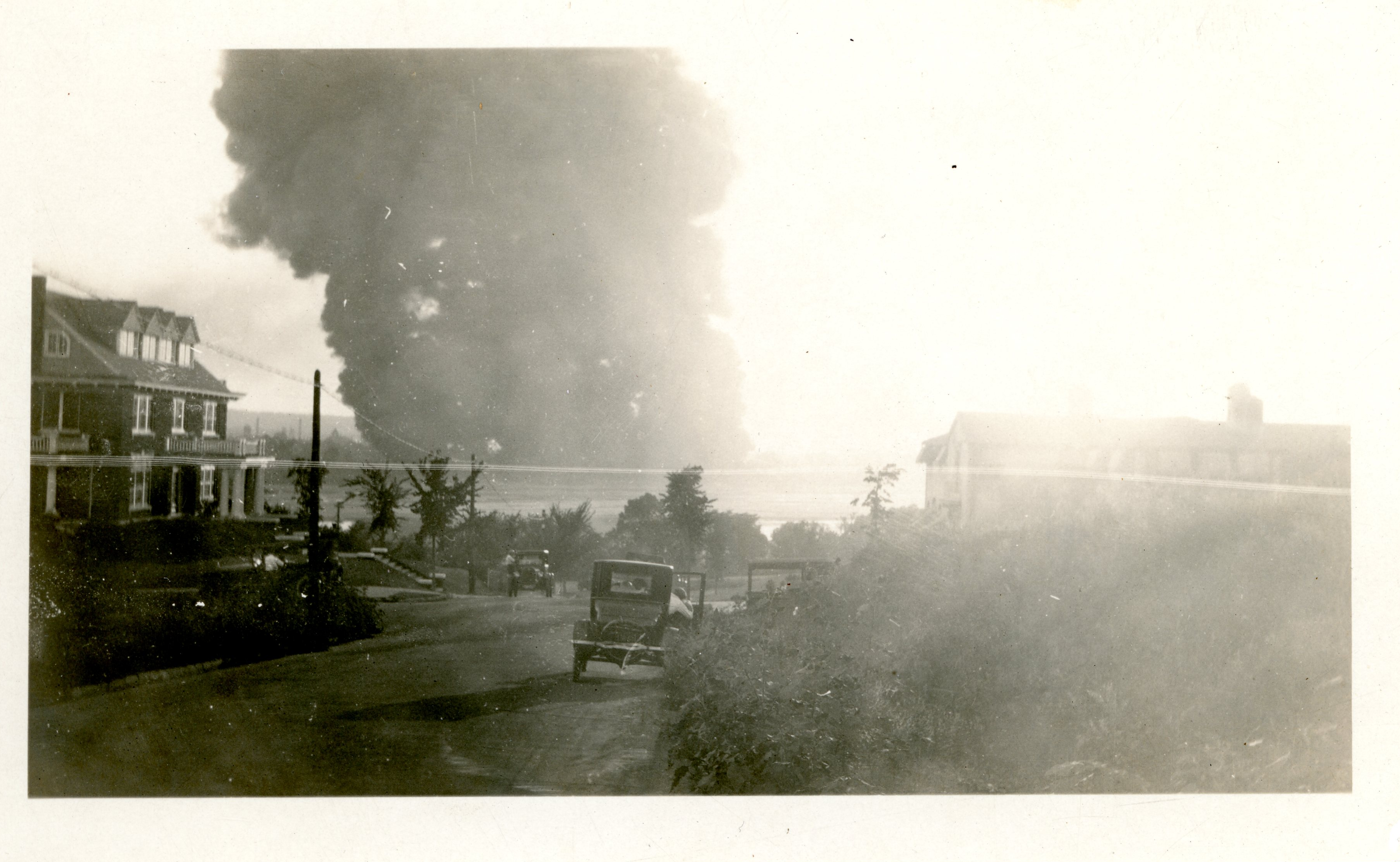 Column of black smoke over Greenwood