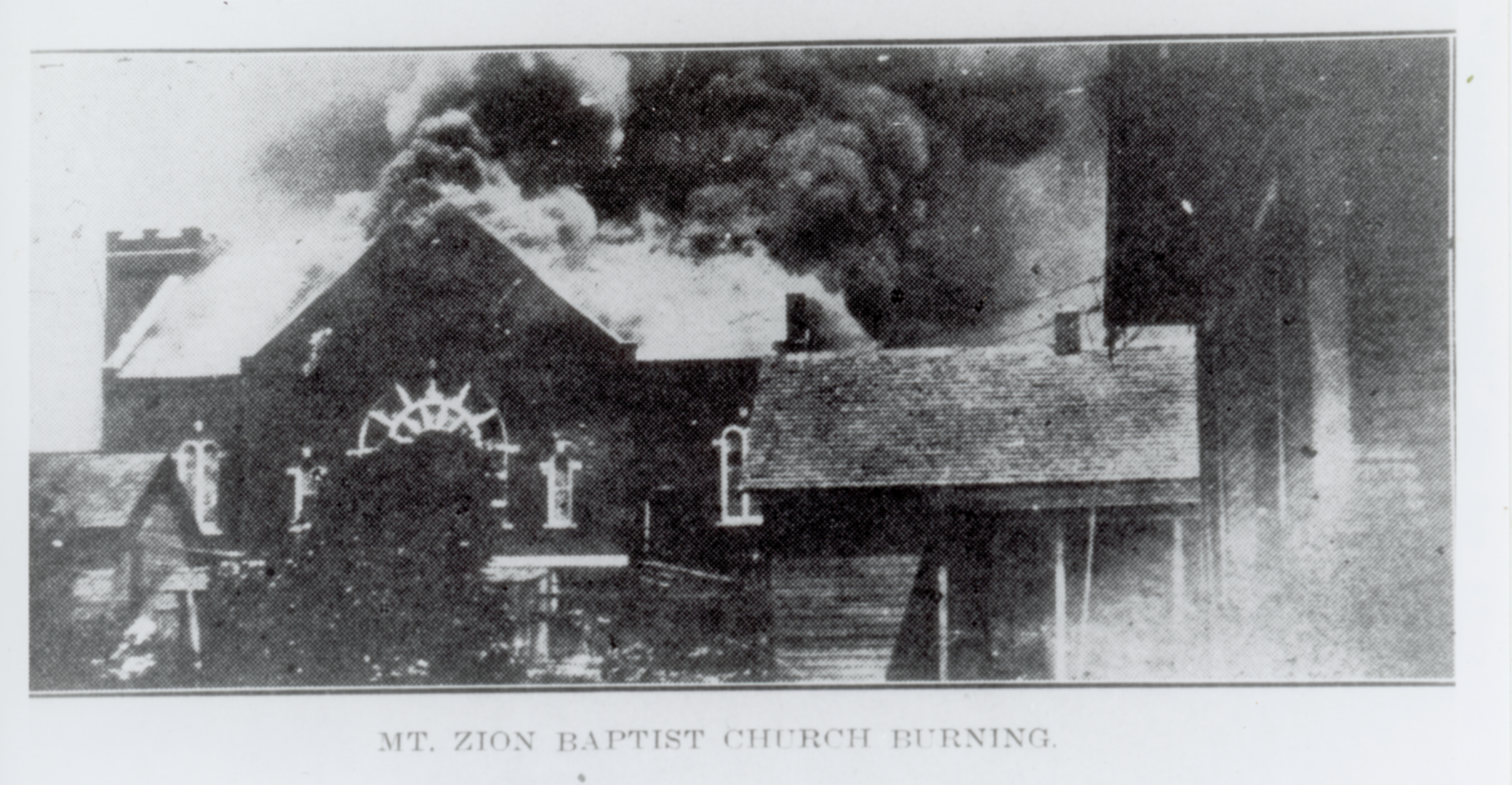 Mt. Zion Baptist Church on fire