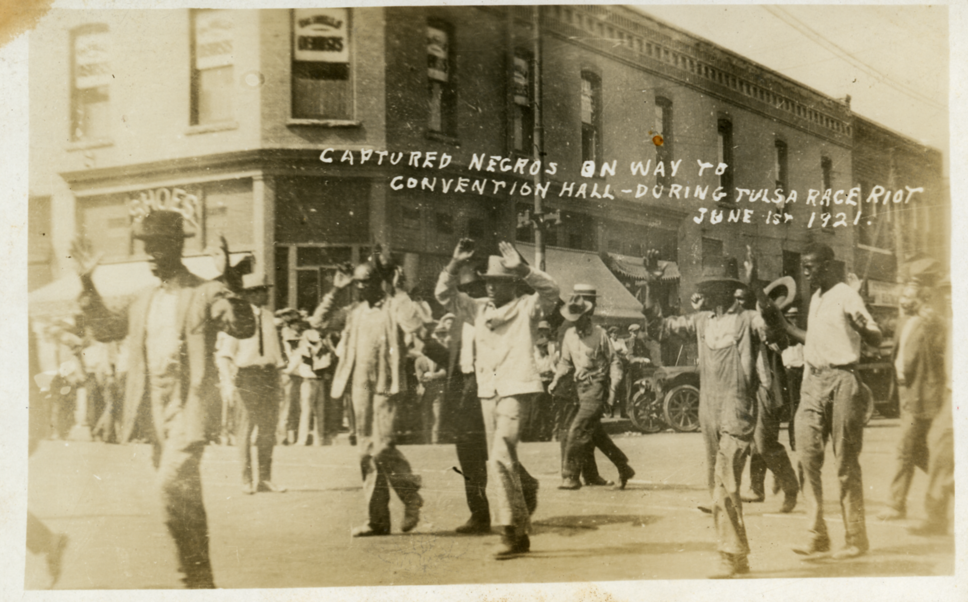 Group being led to Convention Hall