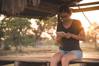 Woman ordering online
