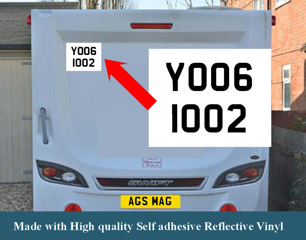 EU Trailer Caravan Number plate UK legal Caravan trailer Vinyl number plates
