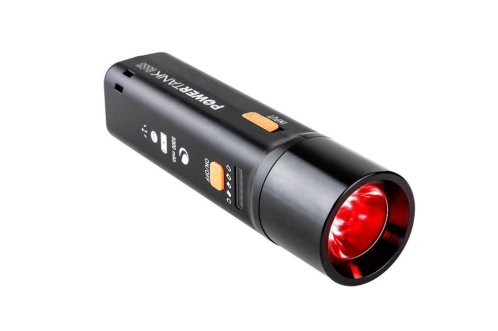 Thumbnail: Celestron Powertank Glow5000 Rechargeable Red Flashlight and Power Bank 