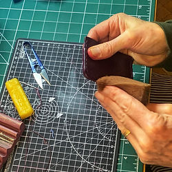 Leather card holder workshop, Jack & Rose, Newport Pagnell