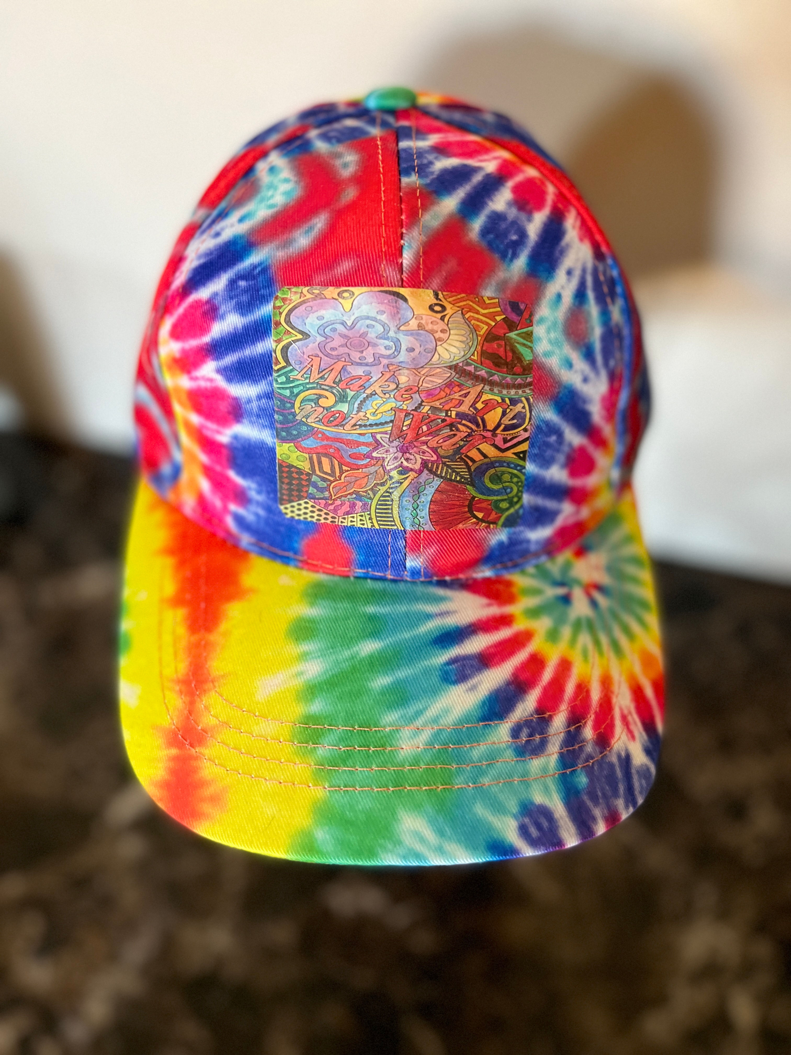Tie-Dye baseball hat (MAKE ART NOT WAR)