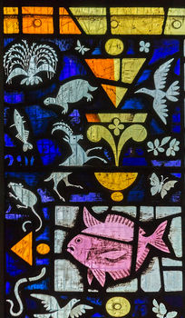 Stained glass in St Mary's Church Scarborough