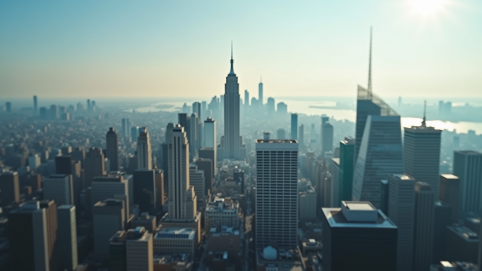 Aerial view of a city skyline
