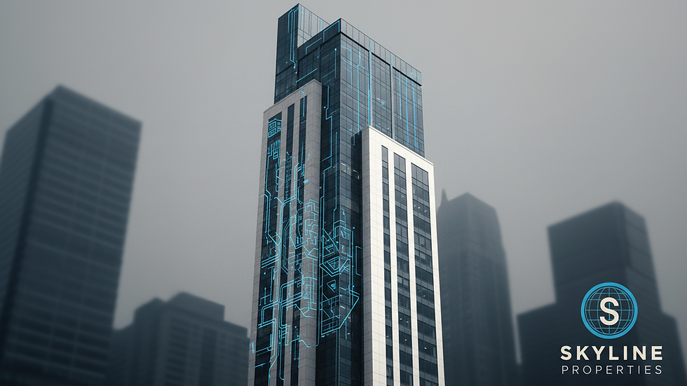 Eye-level view of a modern Manhattan commercial building