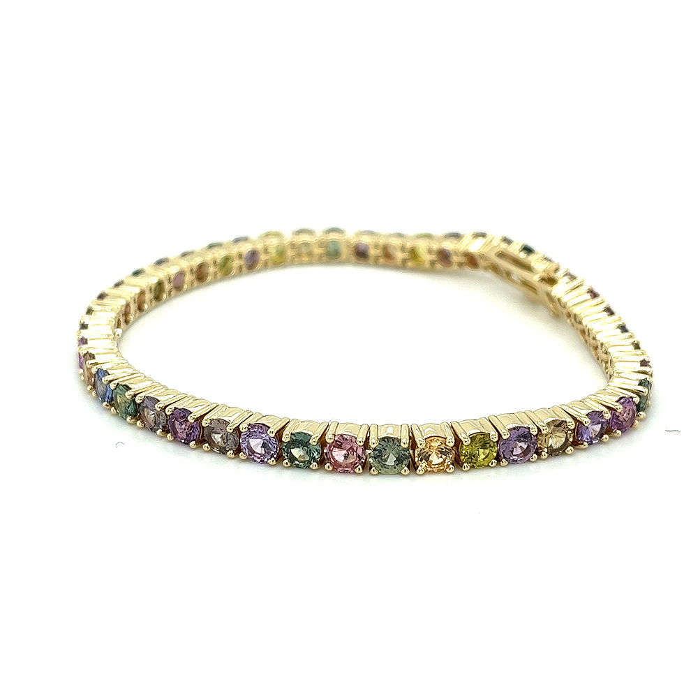 Thumbnail: 14k Multicolor Sapphire Bracelet / gemstone bracelet /Gift For Birthday