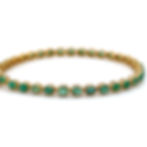 Thumbnail: Stunning 6.84ctw Oval Emerald Line Bracelet / Solid 14K Yellow Gold / 35-Stones