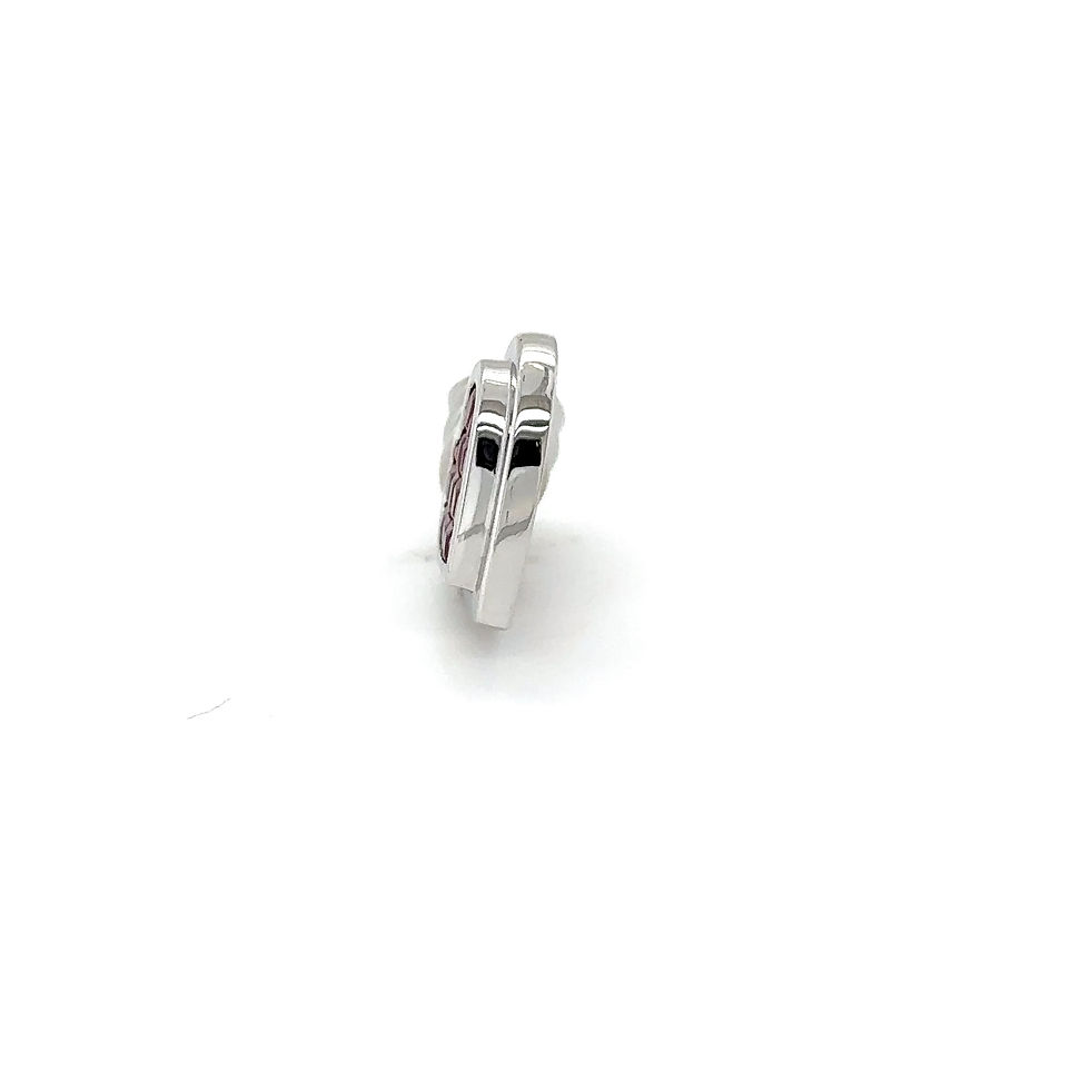 Thumbnail: 14K White Gold Square-Cut Ruby Pendant / Icy Grace Meets Fiery Red