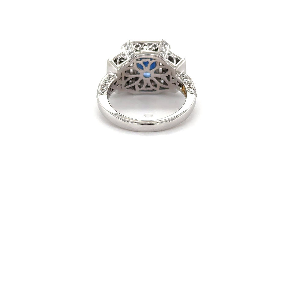 Thumbnail: 14k white gold Sapphire & Diamond Statement Ring