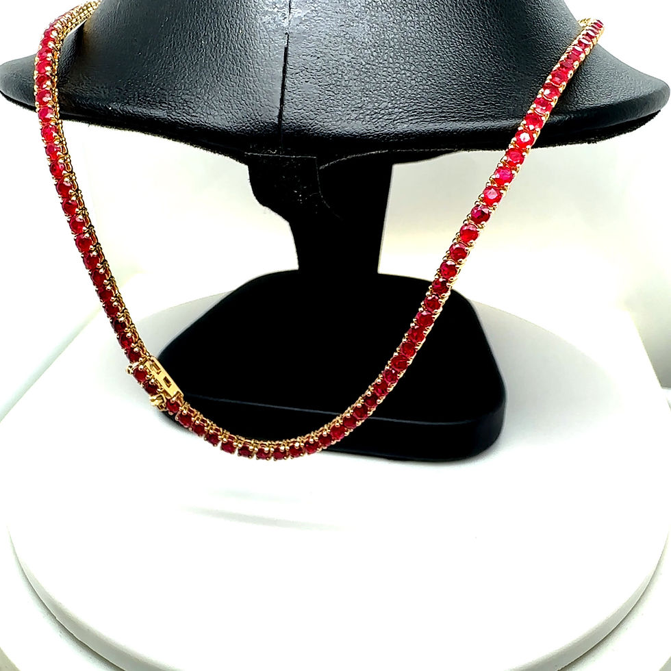 Thumbnail: 14K Yellow Gold Ruby Necklace/Gift For Her