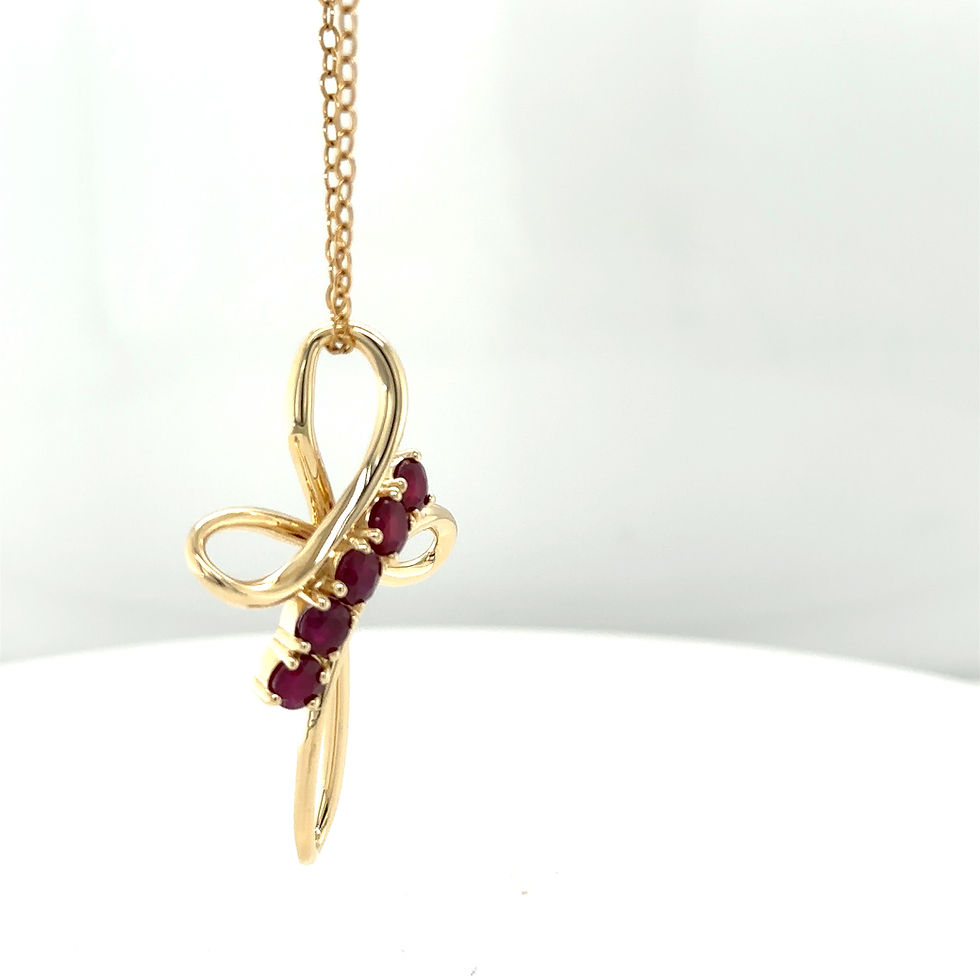 Thumbnail: 14K Yellow Gold Ruby Pendant/Gift For Christmas