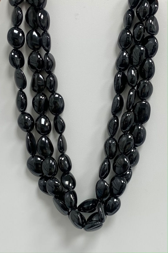 Black Spinel Gemstone Bead Necklace