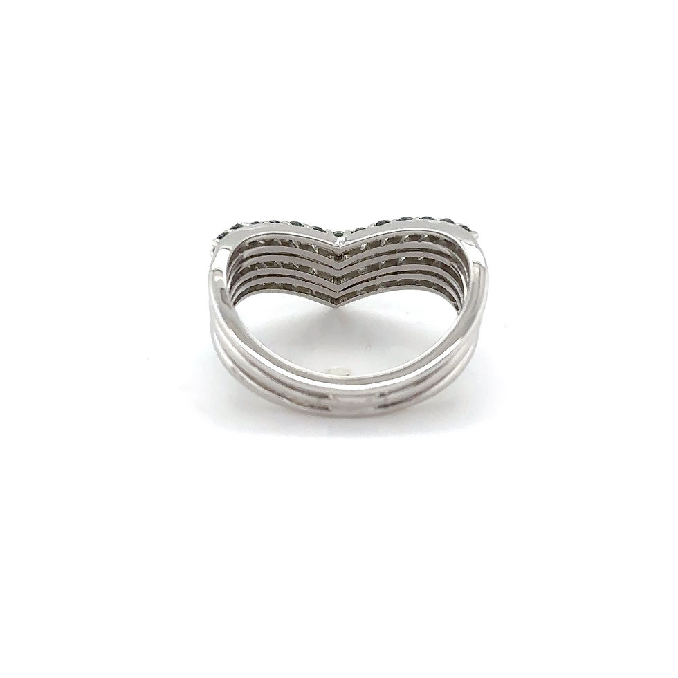 Thumbnail: 14k Triple Band Green Sapphire Ring / multi band rings / 14k white gold jewelry