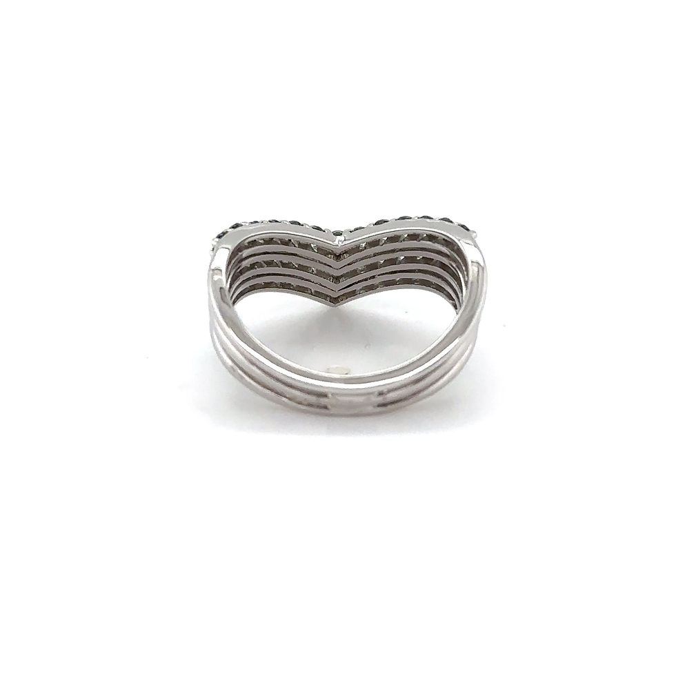 Thumbnail: 14k Triple Band Green Sapphire Ring / multi band rings / 14k white gold jewelry