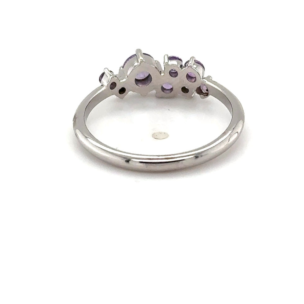 Thumbnail: 14k Purple Sapphire Round Ring / modern statement rings