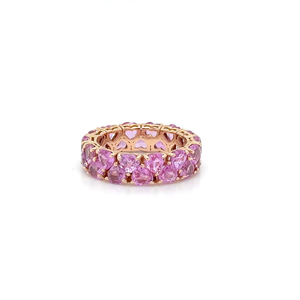 Thumbnail: 14K Yellow Gold Pink Sapphire Ring Romantic Brilliance/Perfect gift for Birthday