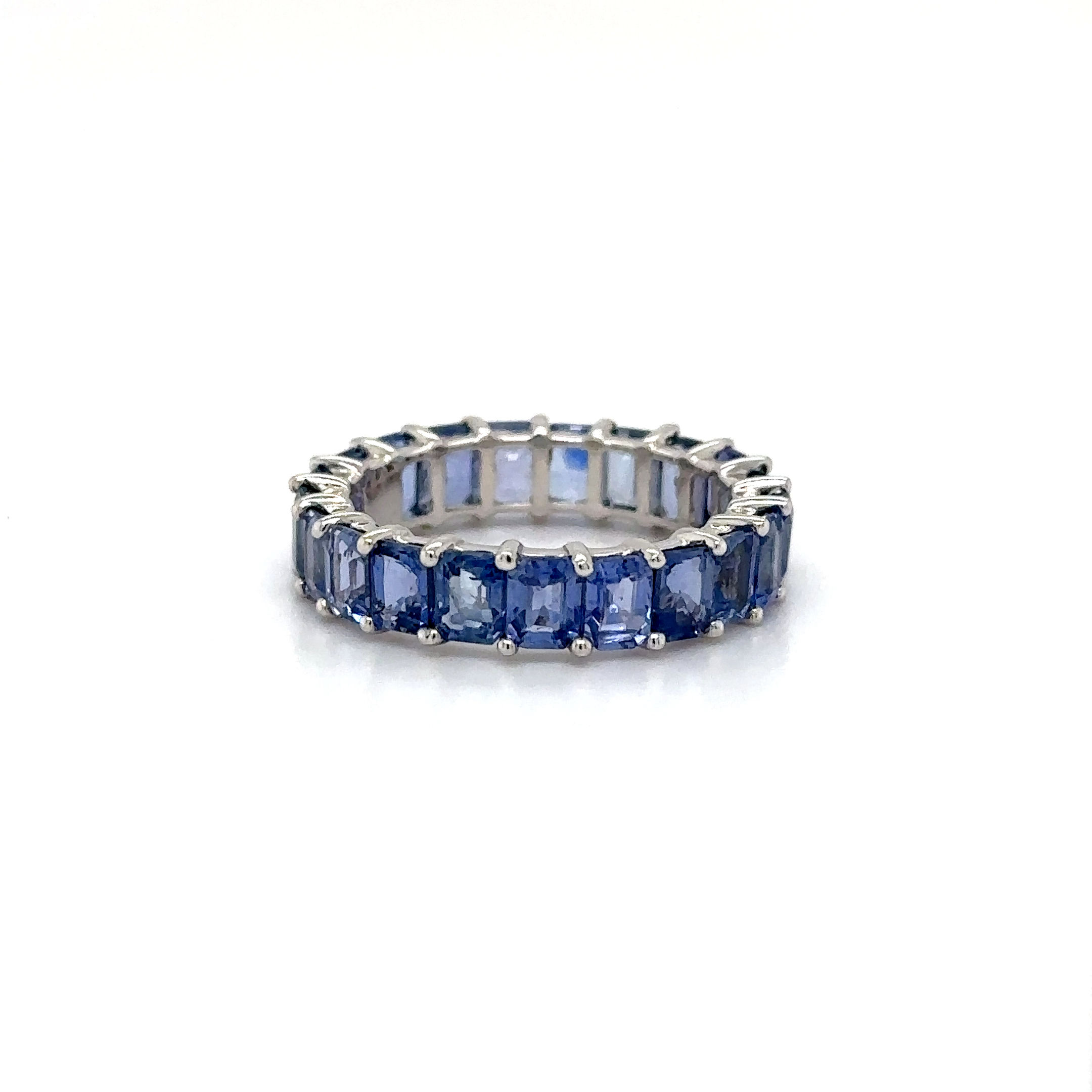 14K White Gold Blue Sapphire Ring Deep Ocean Hues /Timeless Glamour/Gift for her