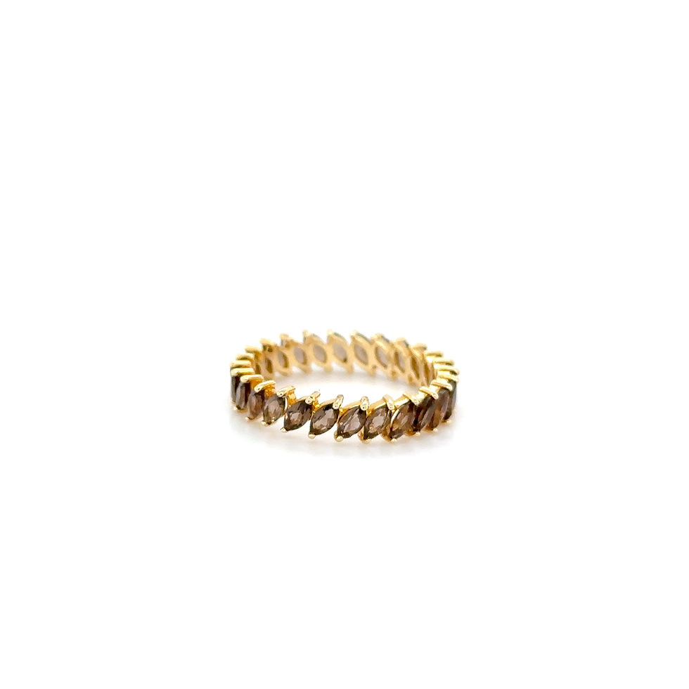Thumbnail: 14k Yellow Gold Marquise Smoky Quartz Ring/ Earthy Elegance/ Gift For Her